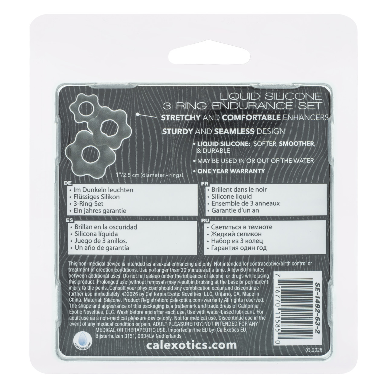 IXOmQYnh Alpha Liquid Silicone 3 Ring Endurance Set Grey - Image 1