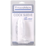 Titanmen - Cock Sleeve With Ball Strap - 5 Inch Clear