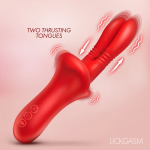 Lg Double Thrusting Silicone Vibrator Red - Image 2