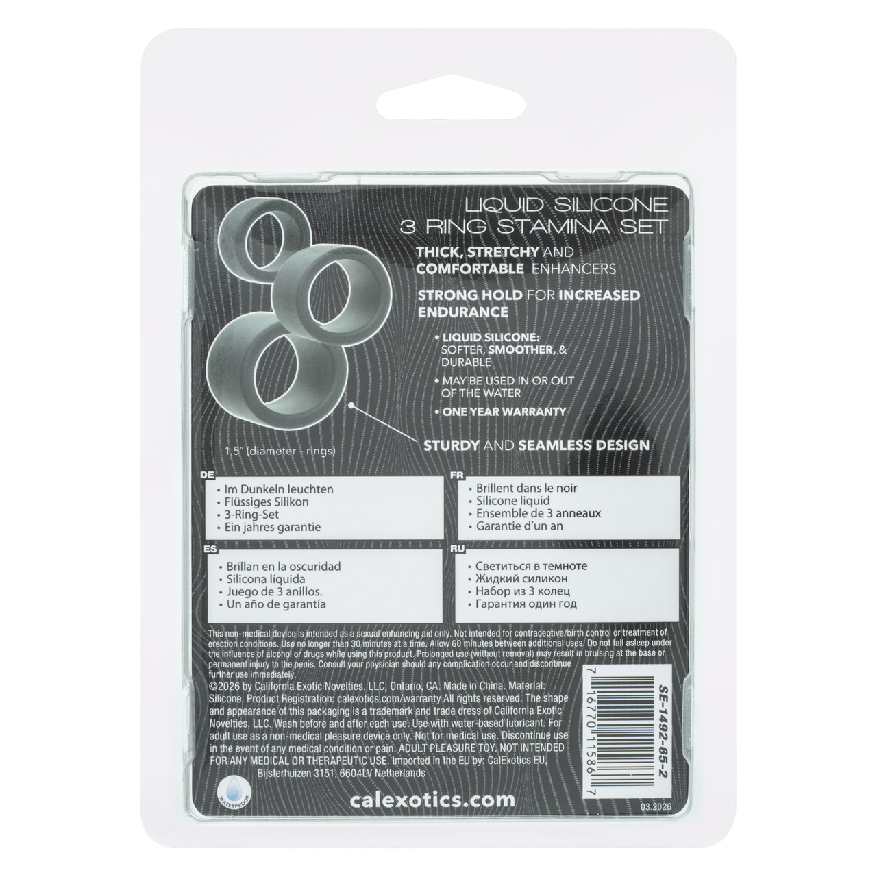 Q38KQHl2 Alpha Liquid Silicone 3 Ring Stamina Set Black - Image 1