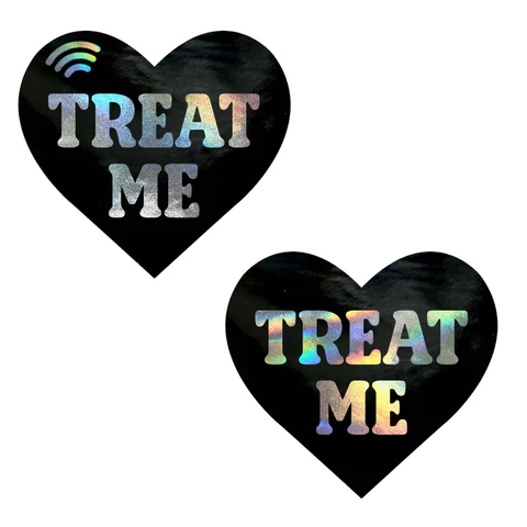 WWLreQJf Treat Me Holographic Heart Smart Nfc Pasties - Image 1
