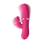 Bg Ribbed Silicone Rabbit Vibrator Pink - Image 2