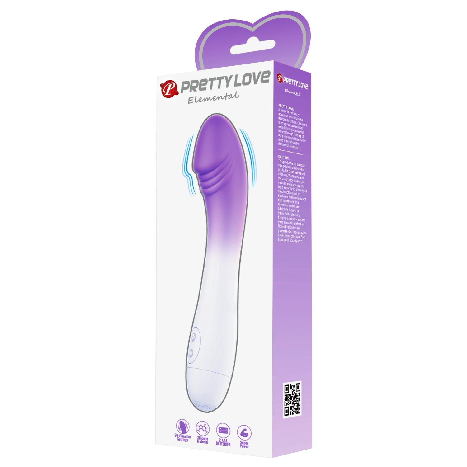 gSOn5Jnh Pretty Love Elemental G-Spot Realistic Vibrator Purple Ombre - Image 1