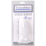 Titanmen - Cock Sleeve With Ball Strap - 6 Inch Clear