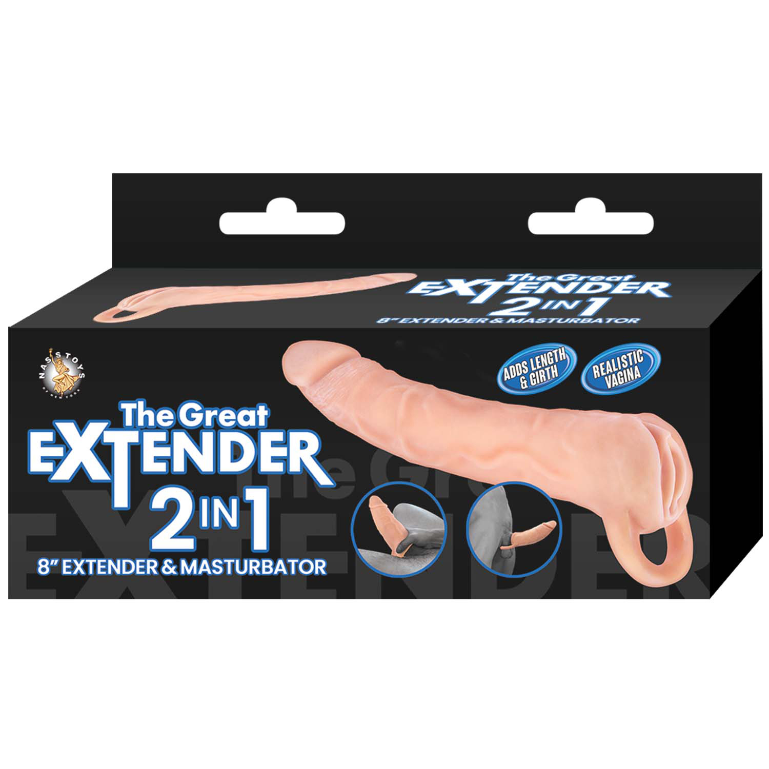 k42lQoah The Great Extender 2 in 1 8" Extender & Masturbator White - Image 1