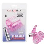 Basic Essentials Stretchy Vibrating Bunny Enhancer - Pink Rechargeable - Image 2
