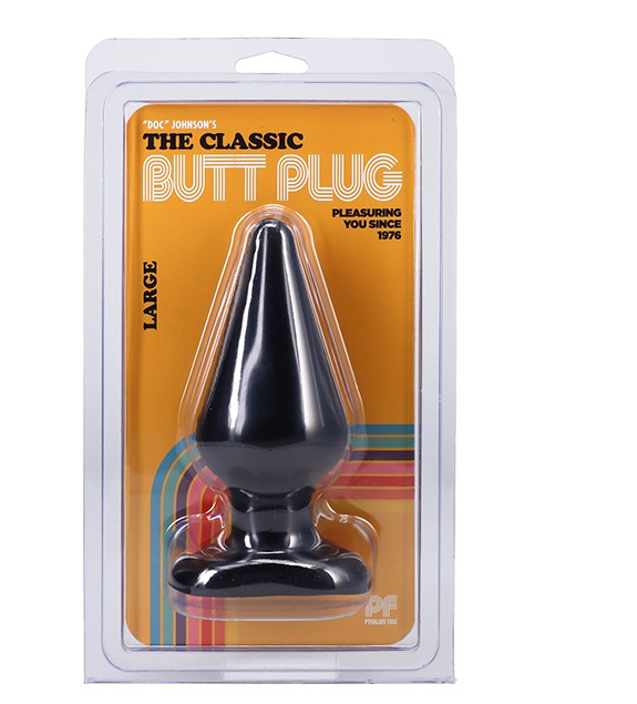 8nqEyhfR Classic Butt Plug Smooth - Large - Black - Image 1