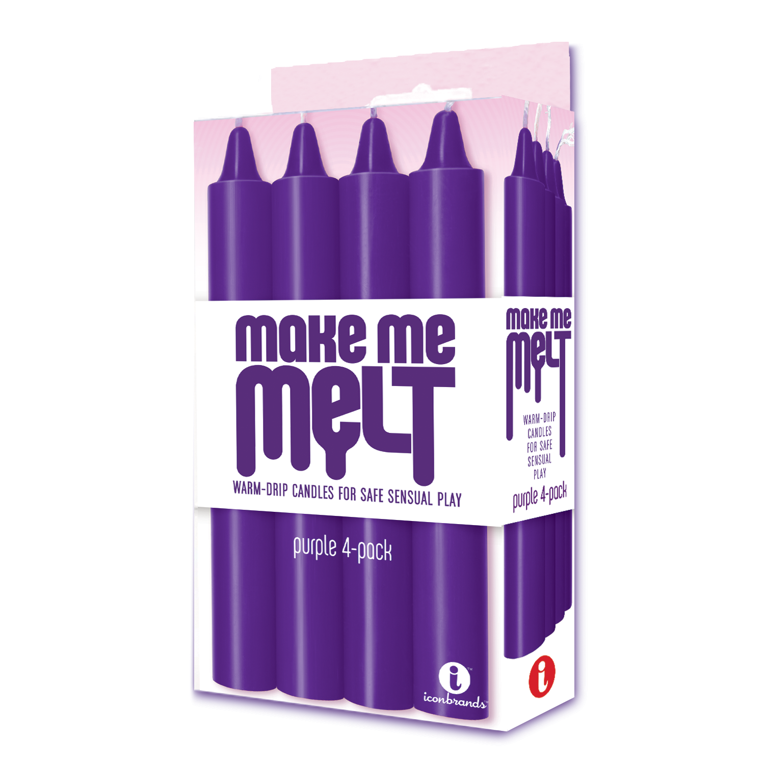 UVNbqQeI Make Me Melt Sensual Warm-Drip Candles 4pk Purple - Image 1