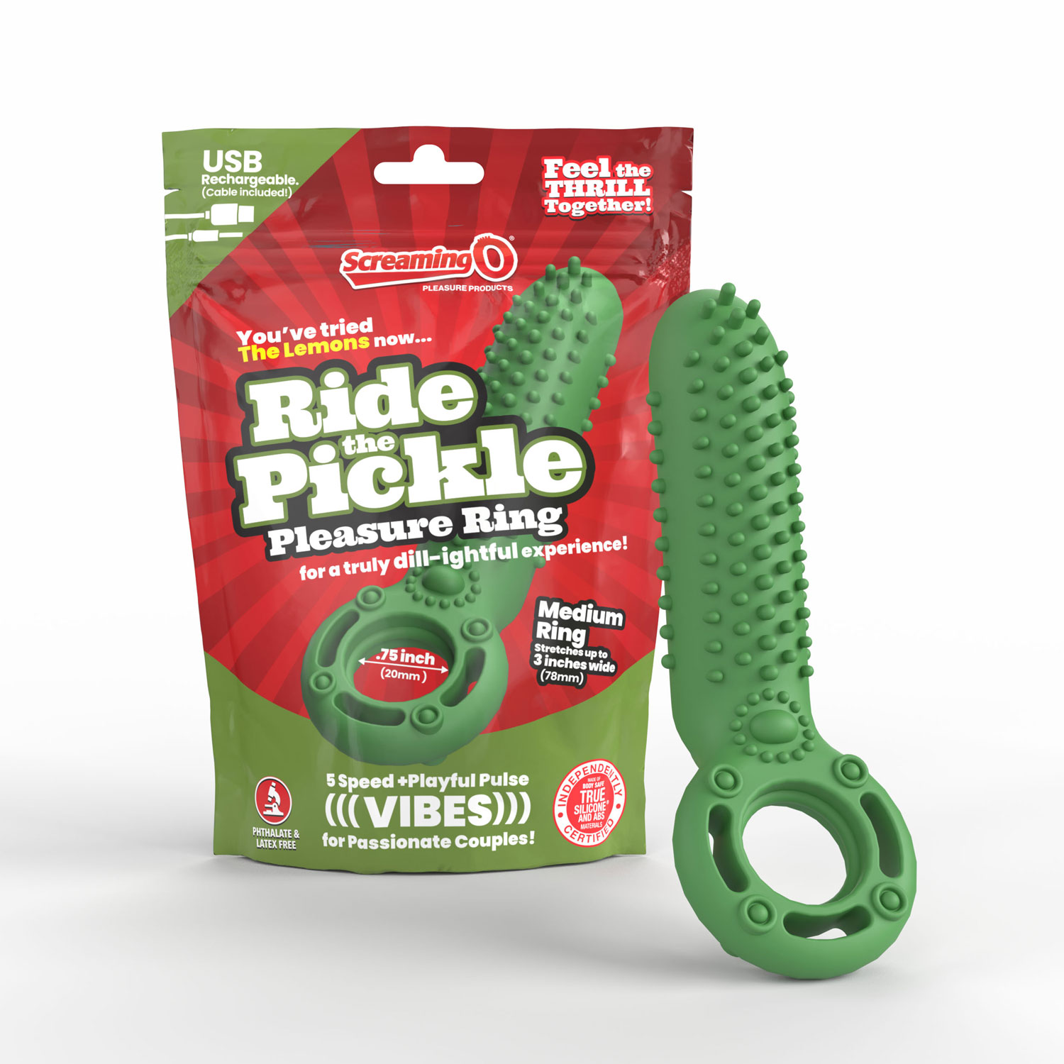 prutQReW Screaming O Ride the Pickle Pleasure Ring Green - Image 1