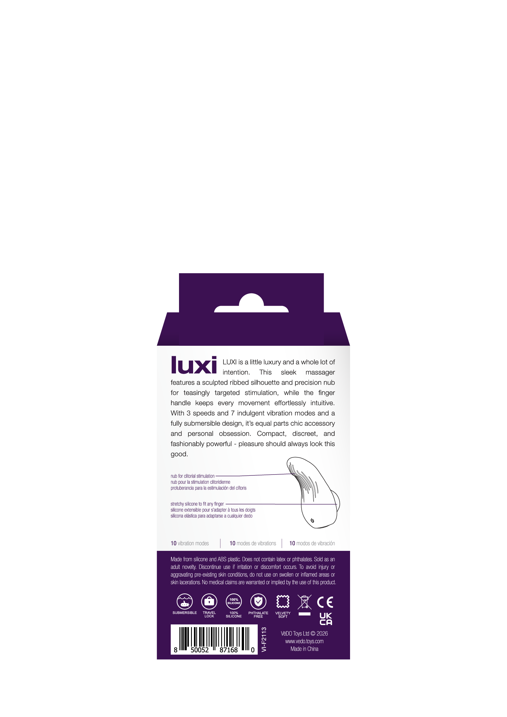 zFKNds5a Luxi Rechargeable Clitoral Finger Vibe Purple - Image 1