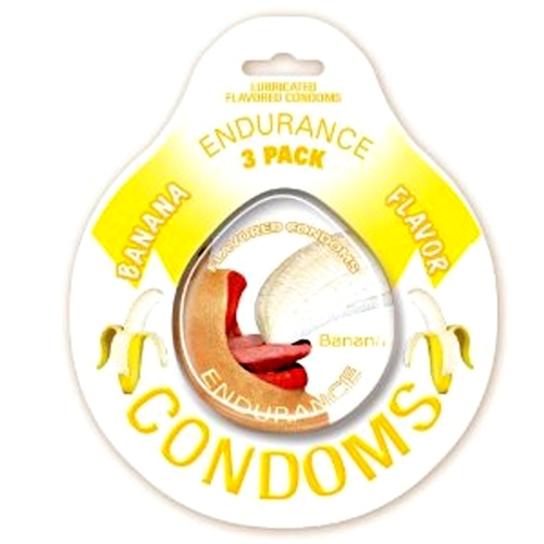 0753683903644cd804db9914a97fdfd6 Endurance Condoms - Banana - 3 Pack - Image 1