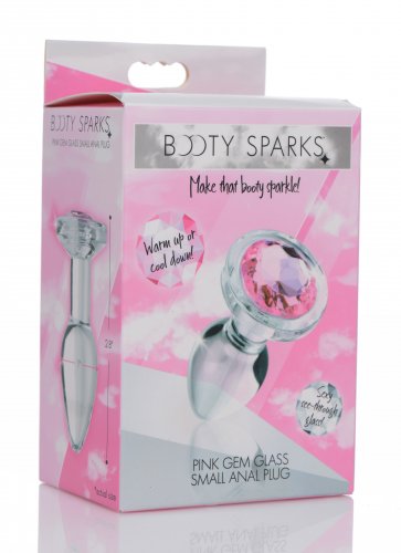 15DtOyOLPSG28TH9hB5kWJmzLZt02olN Pink Gem Glass Anal Plug - Small - Image 1