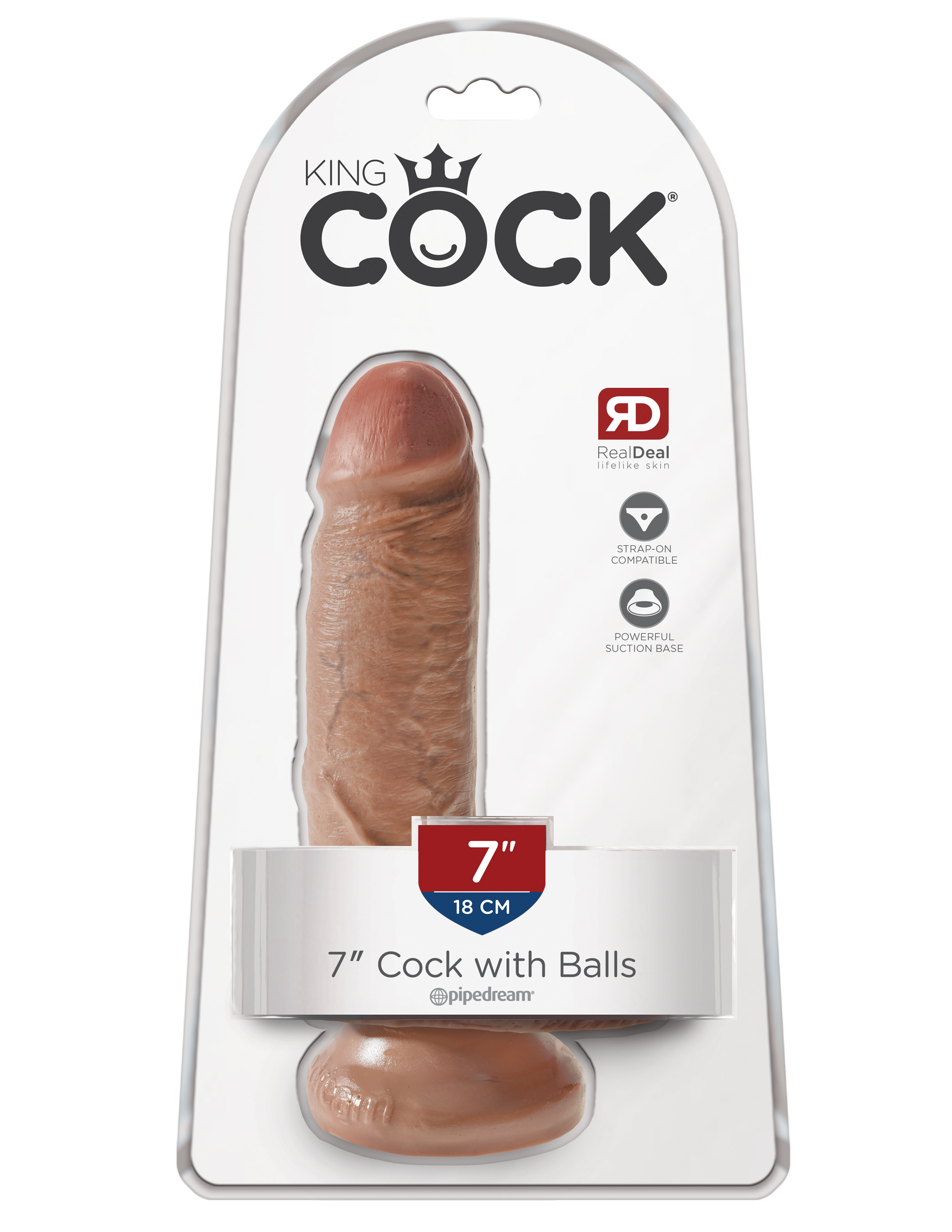 4dOVfsMyCU4296H8QizZfiKfnRCVqlZO King Cock 7 Inch Cock With Balls - Tan - Image 1