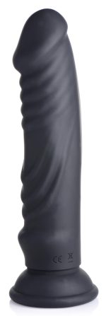 E-Stim and Vibrating Dildo With Remote - Black - Image 3