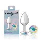 Clear Iridescent Round Gem Silver Metal Plug - Md - Image 7