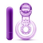 Play With Me - Lick It - Vibrating Double Strap Cockring - Purple - Image 2