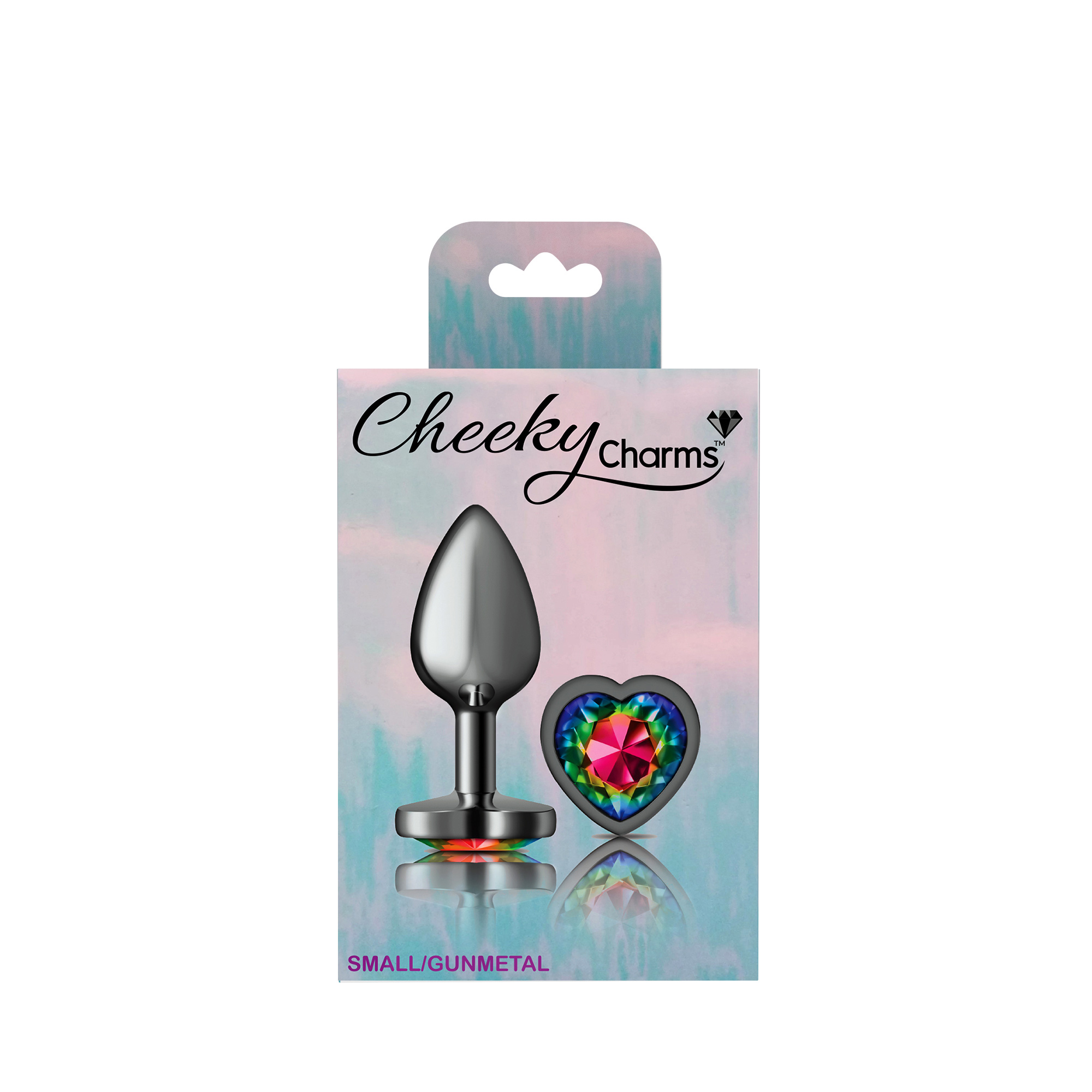 C7HuCbR0v65AYyBbBxWYxdn9sRPIOa4p Rainbow Heart Gem Gunmetal Metal Plug - Sm - Image 1
