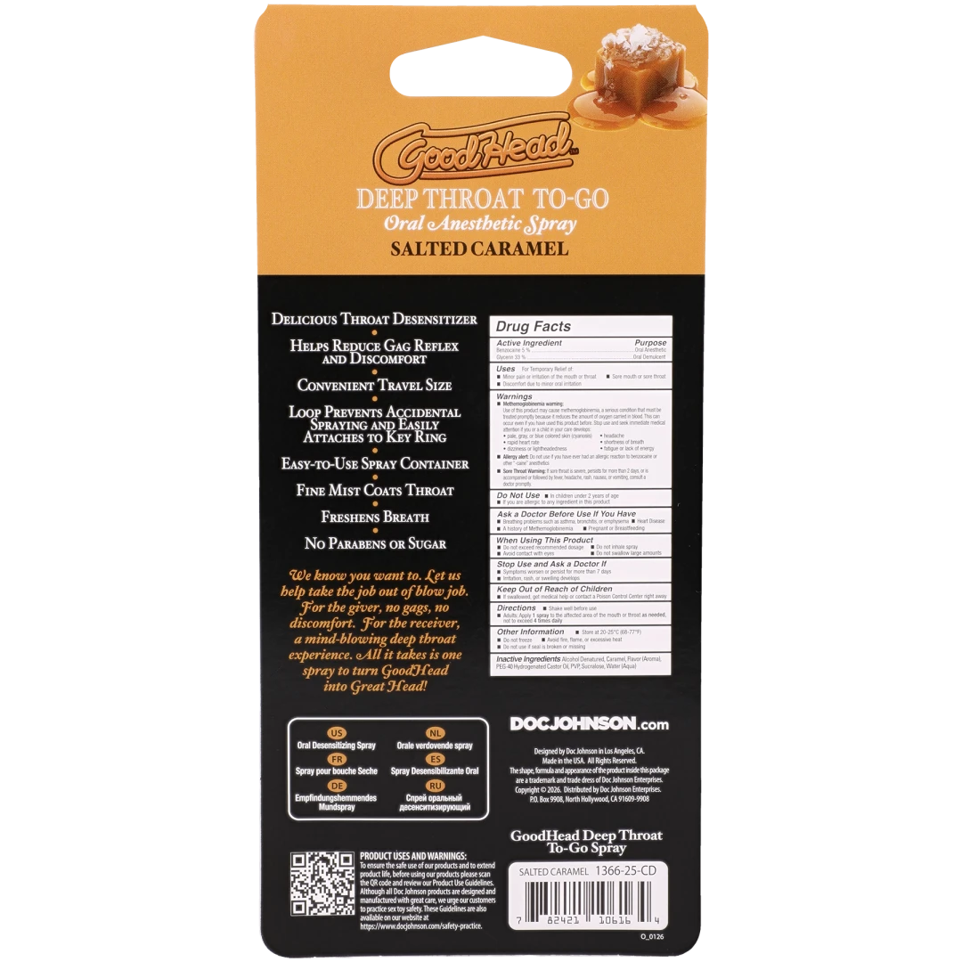 I7VnPw3o Goodhead - Deep Throat Spray to-Go - Salted Caramel - .30 Fl. Oz. - Image 1
