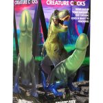 Jurassic Cock Dinosaur Silicone Dildo - Green/blue