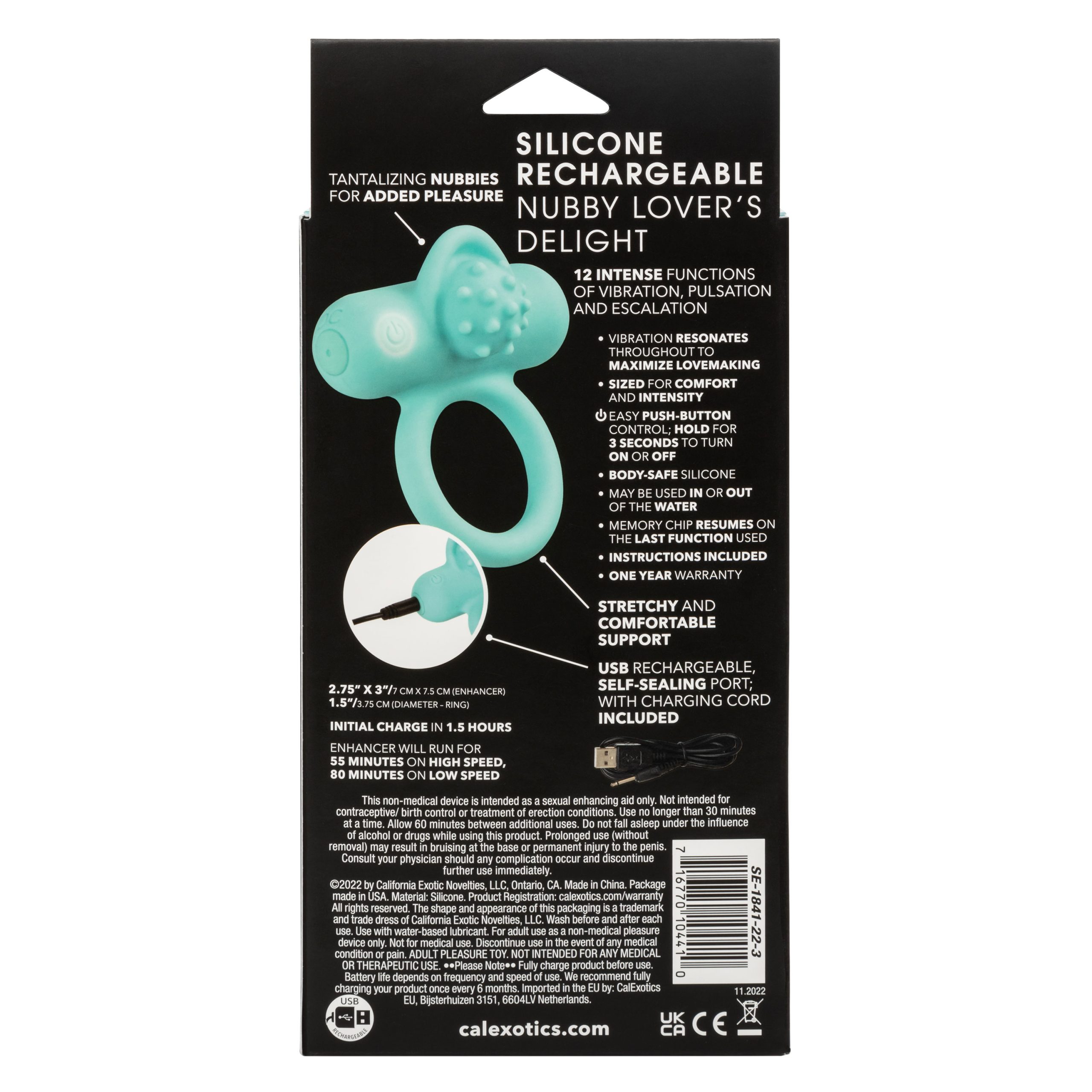 KodeGk3YKm1dq1MyVxmL4M9AAXidLY0K Silicone Rechargeable Nubby Lover's Delight - Blue - Image 1