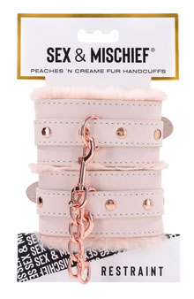 NDRHGiQm Peaches N Creame Fur Handcuffs - Pink - Image 1