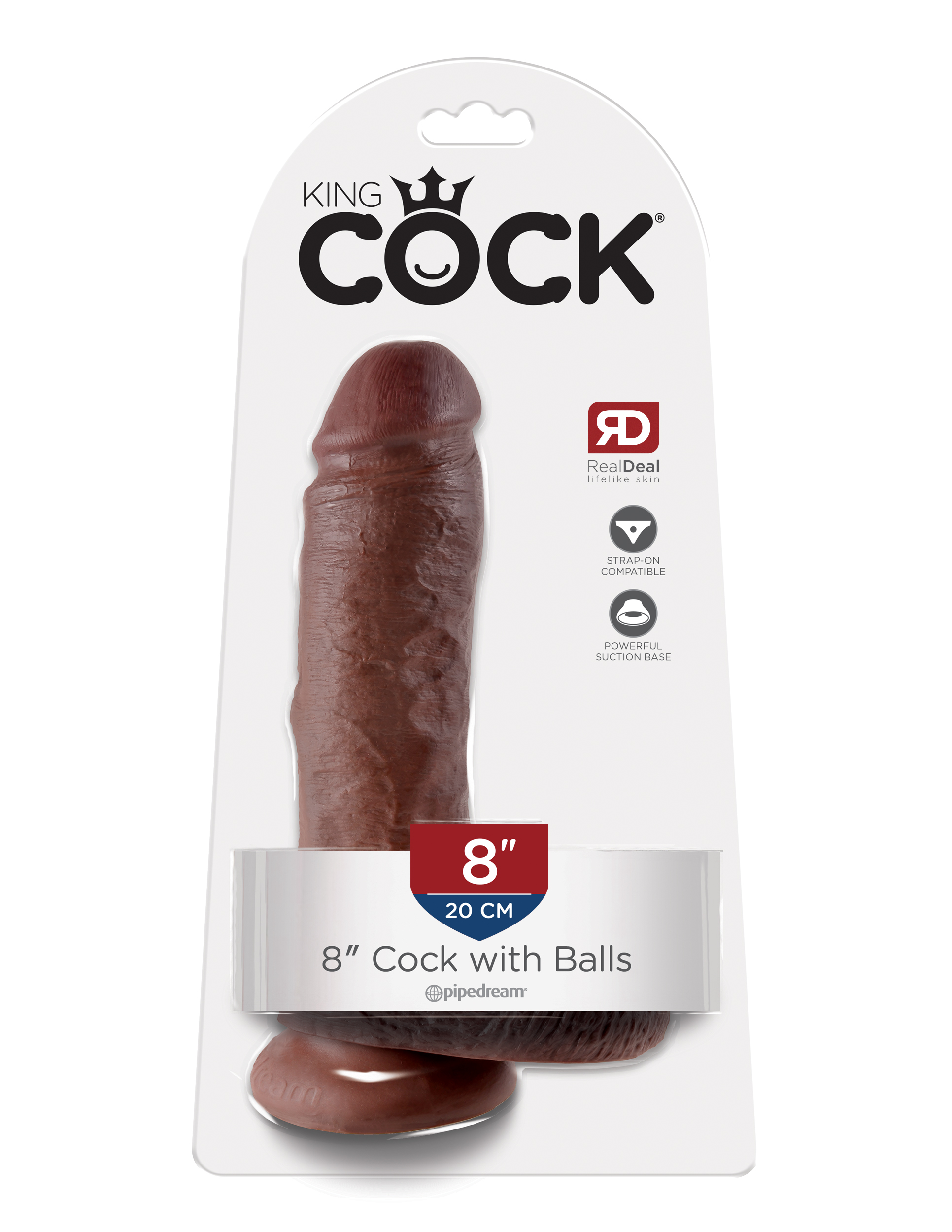 PYhofnkZ5j7zdbbQ4bcwIr88FdYGXrTz King Cock 8-Inch Cock With Balls - Brown - Image 1