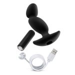 Anal Adventures- Platinum - Silicone Vibrating Prostate Massager 04-Black - Image 3