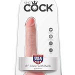 King Cock 6 Inch Cock With Balls - Light