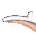 7 Inch Realistic Curved Glass G-Spot Dildo - Clear - Image 4