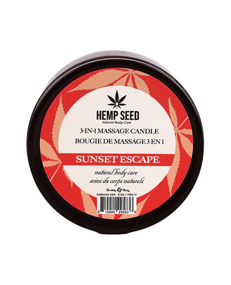 SBUyfjIqYXBuMS3ERaNPLIvbGO1QDj5B Hemp Seed 3-in-1 Massage Candle - Sunset Escape 6 Oz - Image 1