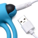 Bang - Silicone Cockring and Bullet With Remote Control - Blue - Image 2