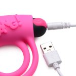 Bang - Silicone Cock Ring and Bullet With Remote Control - Pink - Image 2