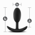 Anal Adventures - Platinum - Silicone Vibra Slim Plug -Medium - Black - Image 2