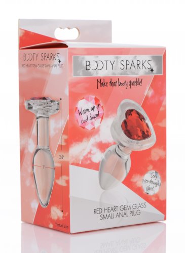 XumeGM61dFB1adsWOxOd2jTH8XG6VdZZ Red Heart Gem Glass Anal Plug - Small - Image 1