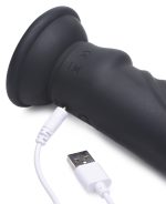 E-Stim and Vibrating Dildo With Remote - Black - Image 2