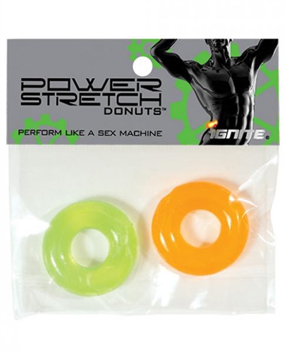 adf06656d3412b42279531a95a3fdb53 Power Stretch Donuts - 2 Pack - Orange and Green - Image 1