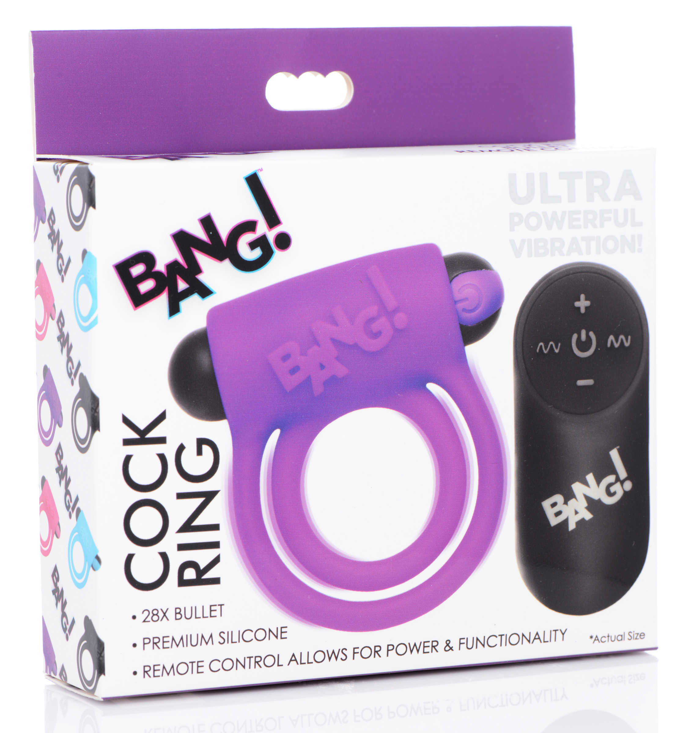 awtMFDwlSFbNgNnMwlfWIvWNGsER8gmr Bang - Silicone Cock Ring and Bullet With Remote Control - Purple - Image 1
