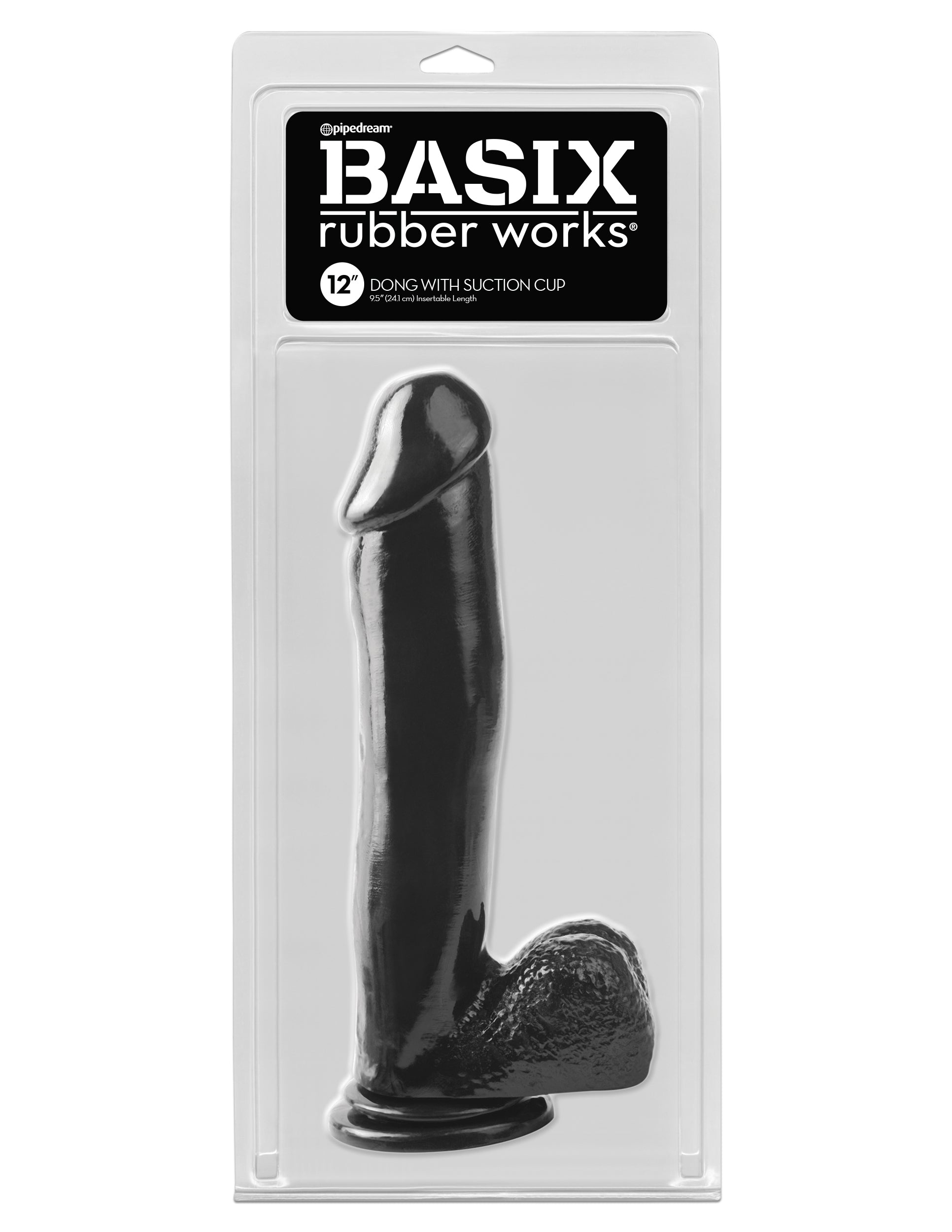 bsPdqXKrII12nLAzhRsIZMz8ScVqiX4z Basix Rubber Works 12 Inch Dong With Suction Cup - Black - Image 1