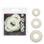 Alpha Glow-in-the-Dark Liquid Silicone 3 Ring Set - White - Image 6