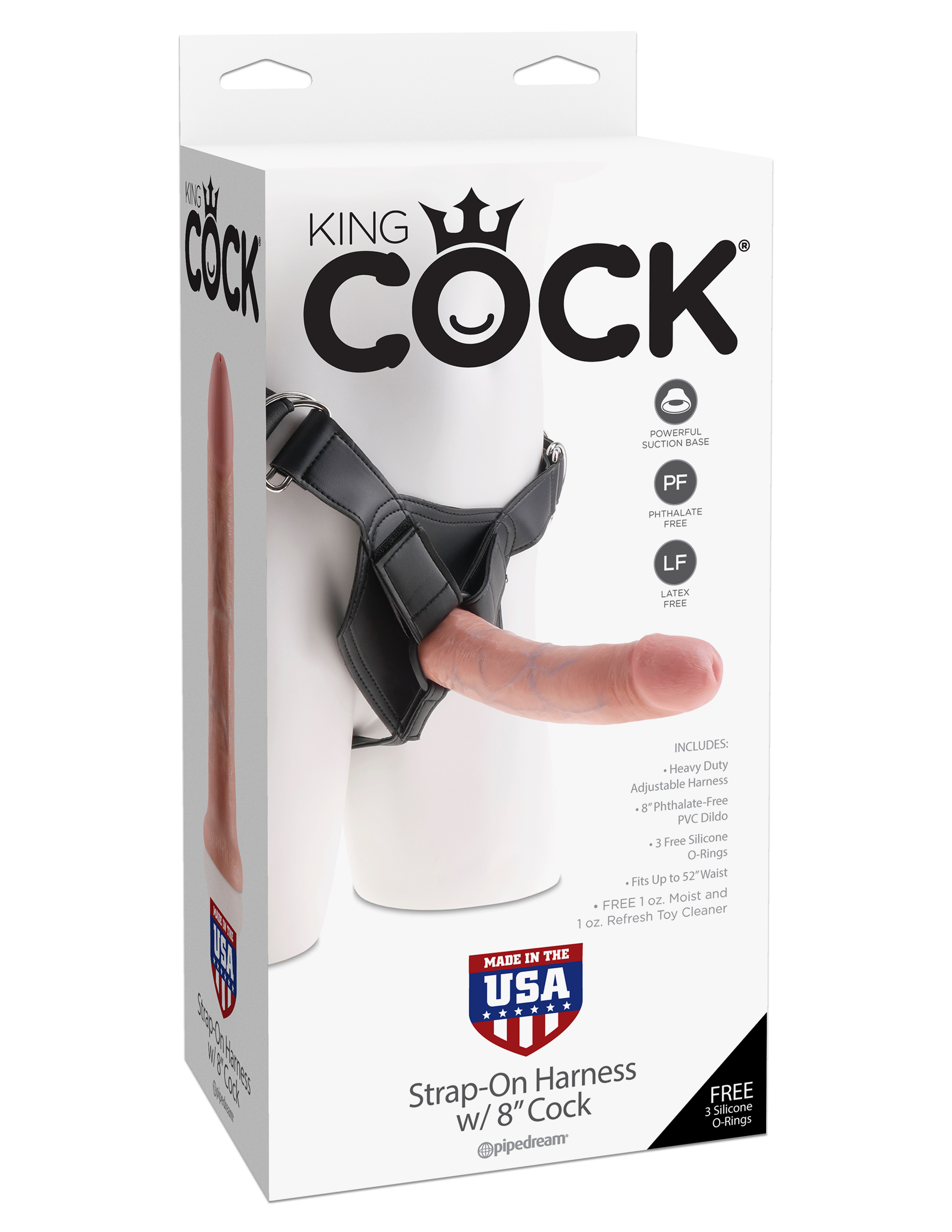 eyyD7ys1bGU8LC1yngAp4ujA7u7IlDnz King Cock Strap on Harness With 8 Inch Cock - Flesh - Image 1