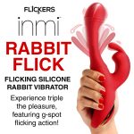 Rabbit Flick Flicking Silicone Rabbit Vibrator - Red - Image 7