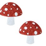 Almost Emoji Sparkly Red Shroom Nipple Cover Pasties