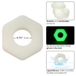 Alpha Glow-in-the-Dark Liquid Silicone Prolong Sexagon Ring - White - Image 4