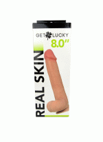 Get Lucky Real Skin 8" Dual Layer Dildo Beige