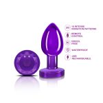 Vibrating Purple Metal Remote Plug - Medium - Image 5