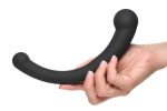 10x Vibra-Crescent Silicone Dual Ended Dildo - Black - Image 5