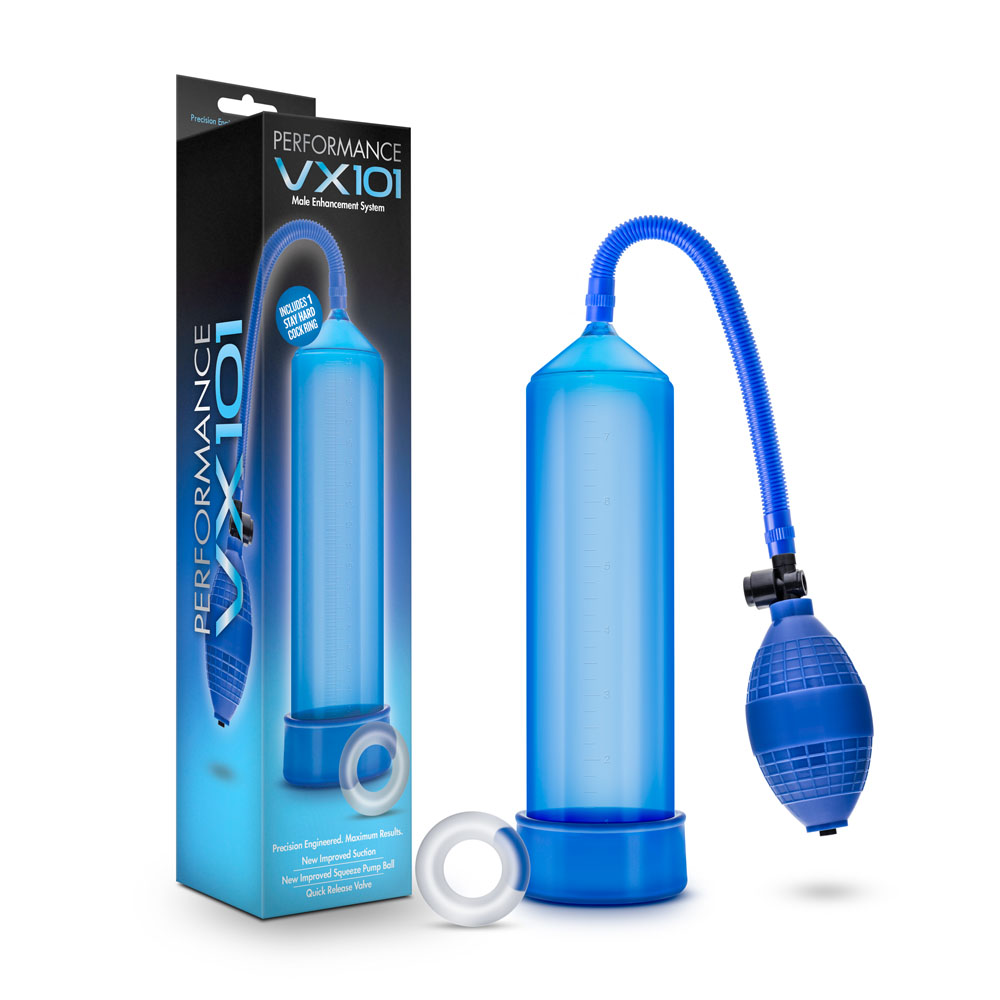 www.blushnovelties.com Performance - Vx101 Male Enhancement Pump - Blue - Image 1