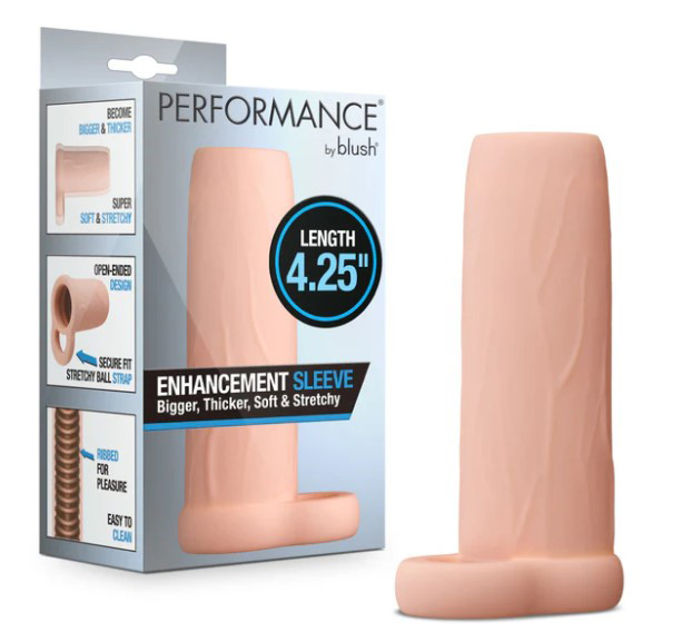 vETROkqA Performance 4.25 Inch Enhancement Sleeve - Beige - Image 1