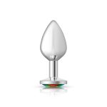 Rainbow Round Gem Silver Metal Plug - Md - Image 6