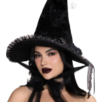 Dark Lolita Velvet Witch Hat Black